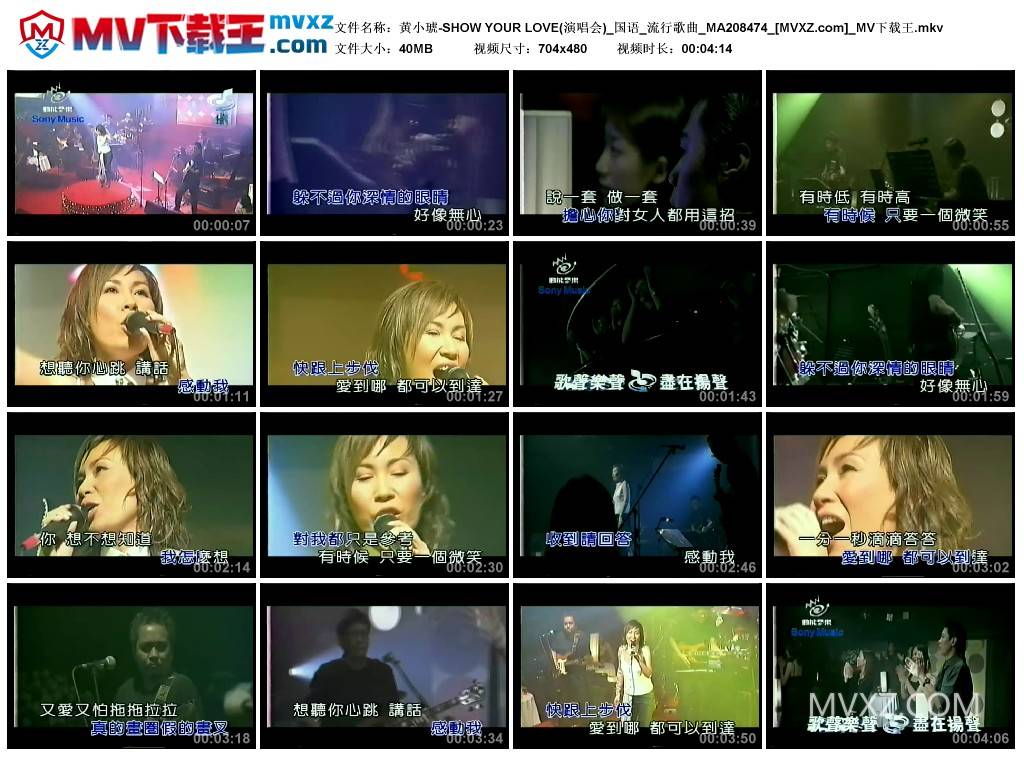 黄小琥-SHOW YOUR LOVE(演唱会)_国语_流行歌曲_MA208474